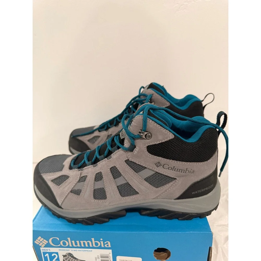 Columbia Redmond III Mid Waterproof Hiking Boots Graphite Black Teal